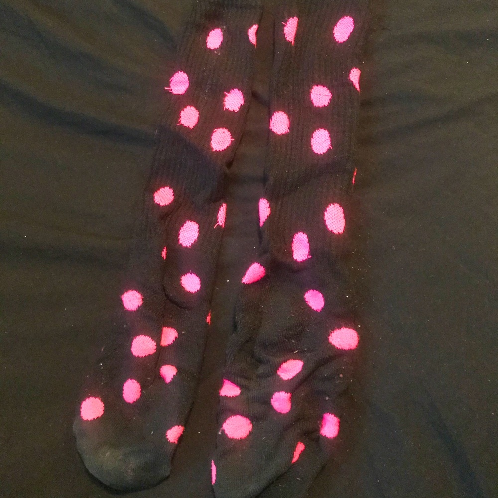 Polka dot knee high socks